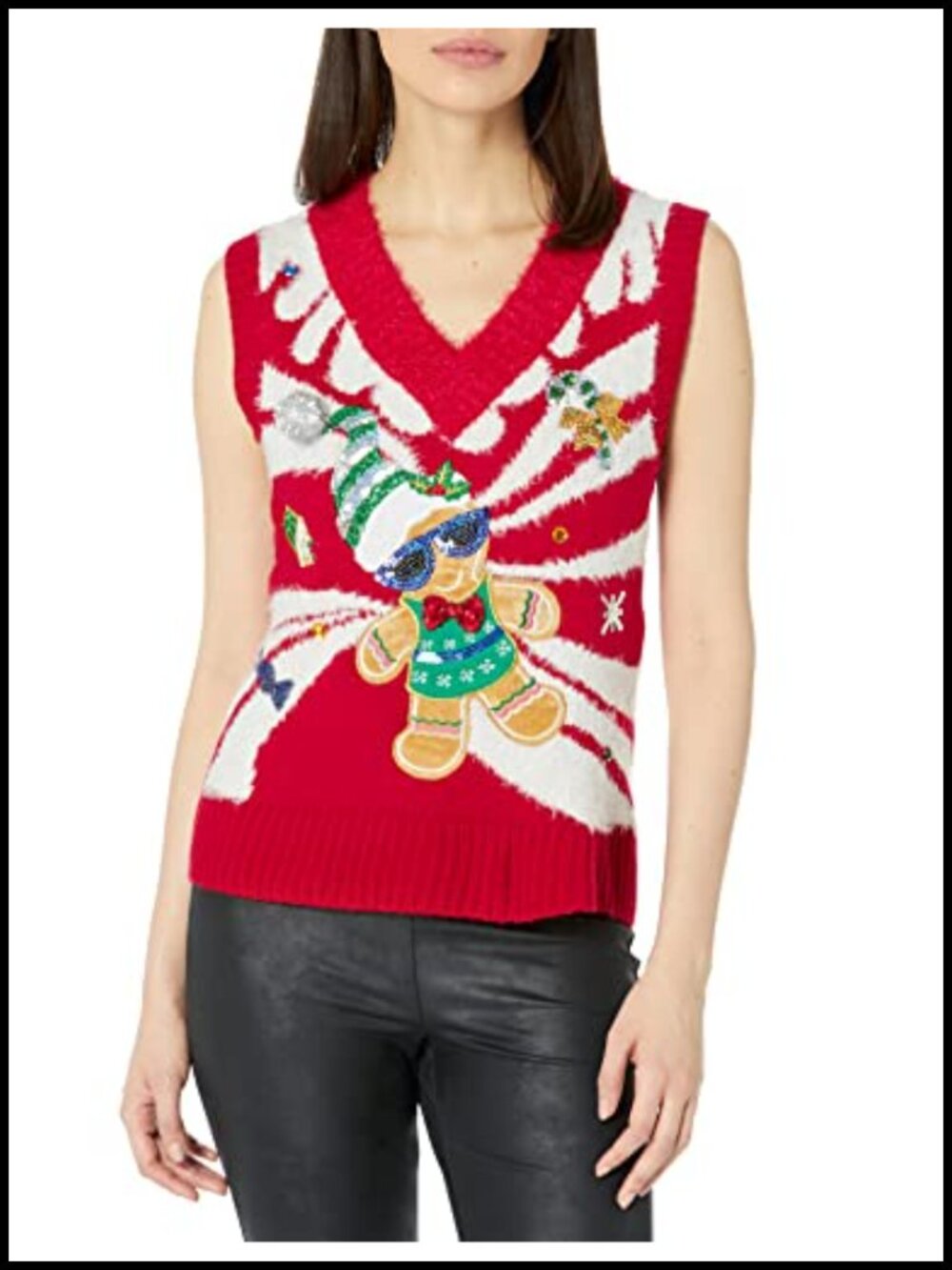 Women's Ugly Christmas Sweater Vest 100% Acrylic Sleeveless Holiday Party